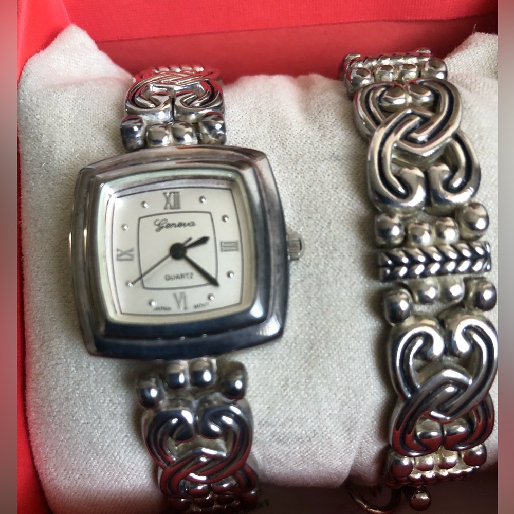 Watch and matching bracelet ornate design